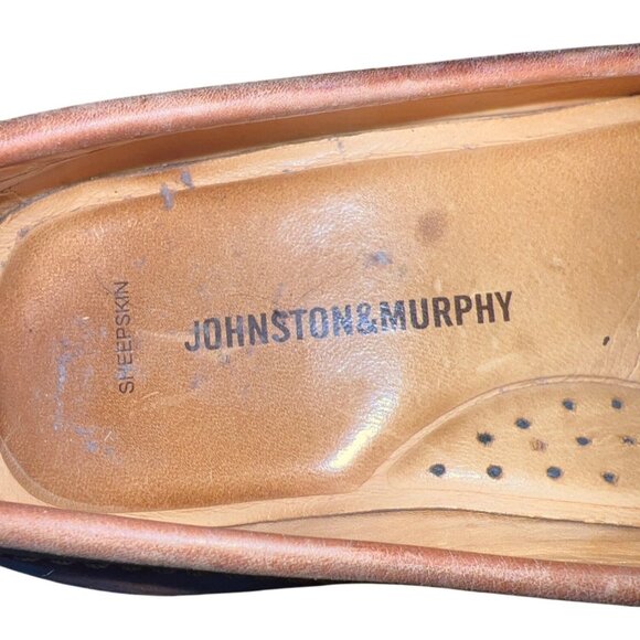 Johnston & Murphy Men's Locklin Woven Sheep Skin Leather Loafers Brown size 8 - Picture 5 of 7